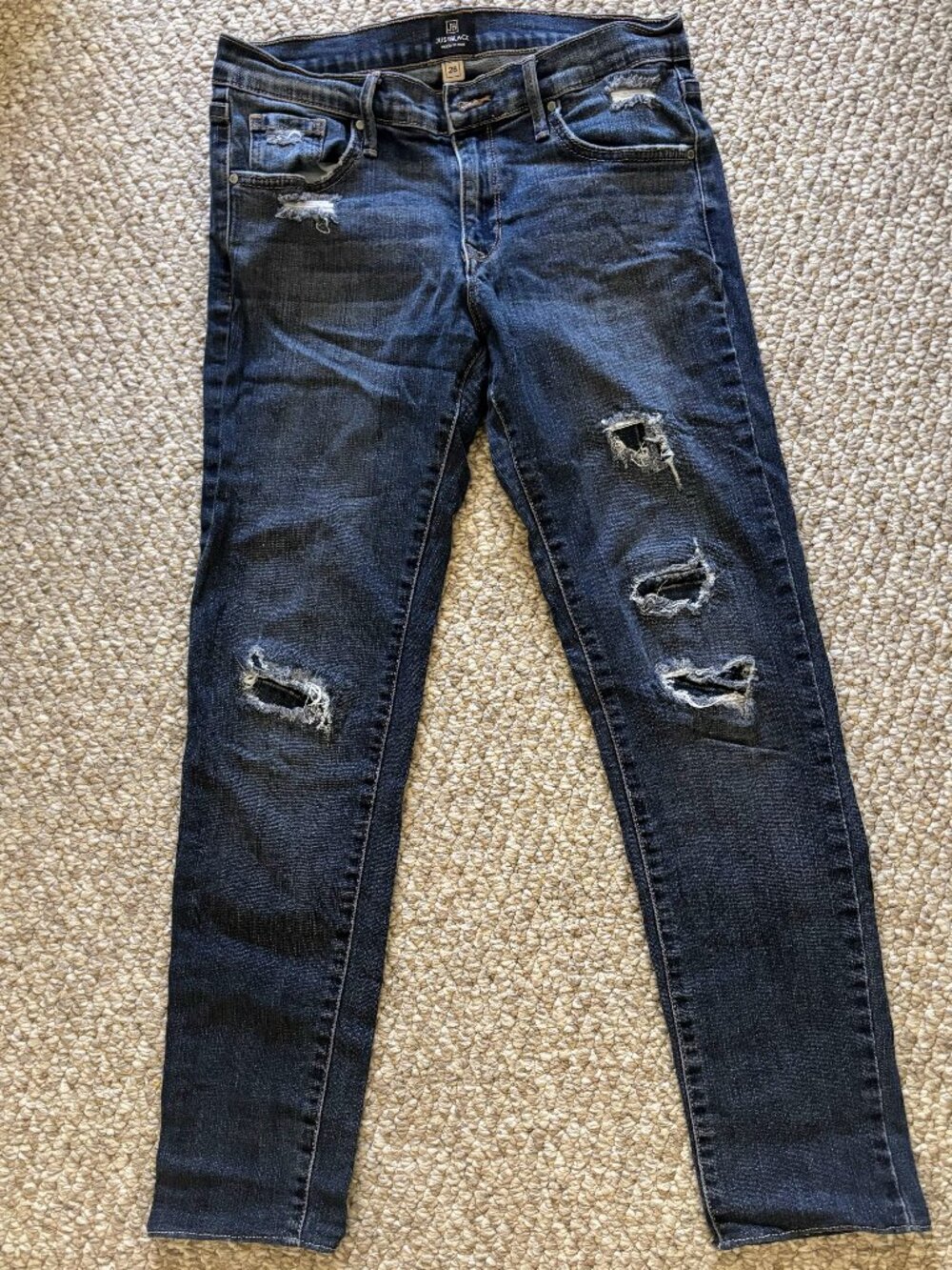 Customized Just Black Distressed Skinny Jeans